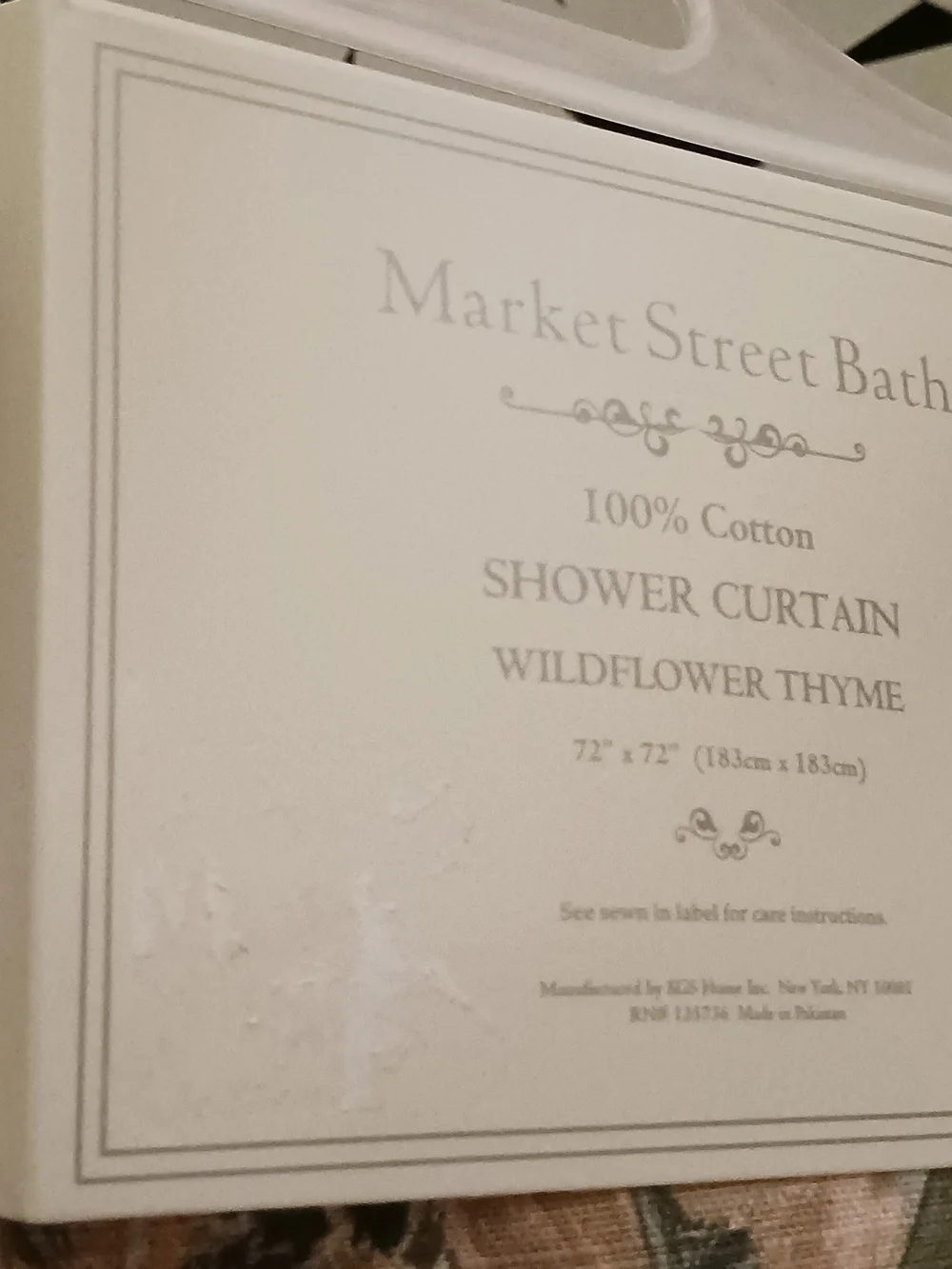 Market Street Bath Wildflower Thyme Shower Curtain 100% Cotton